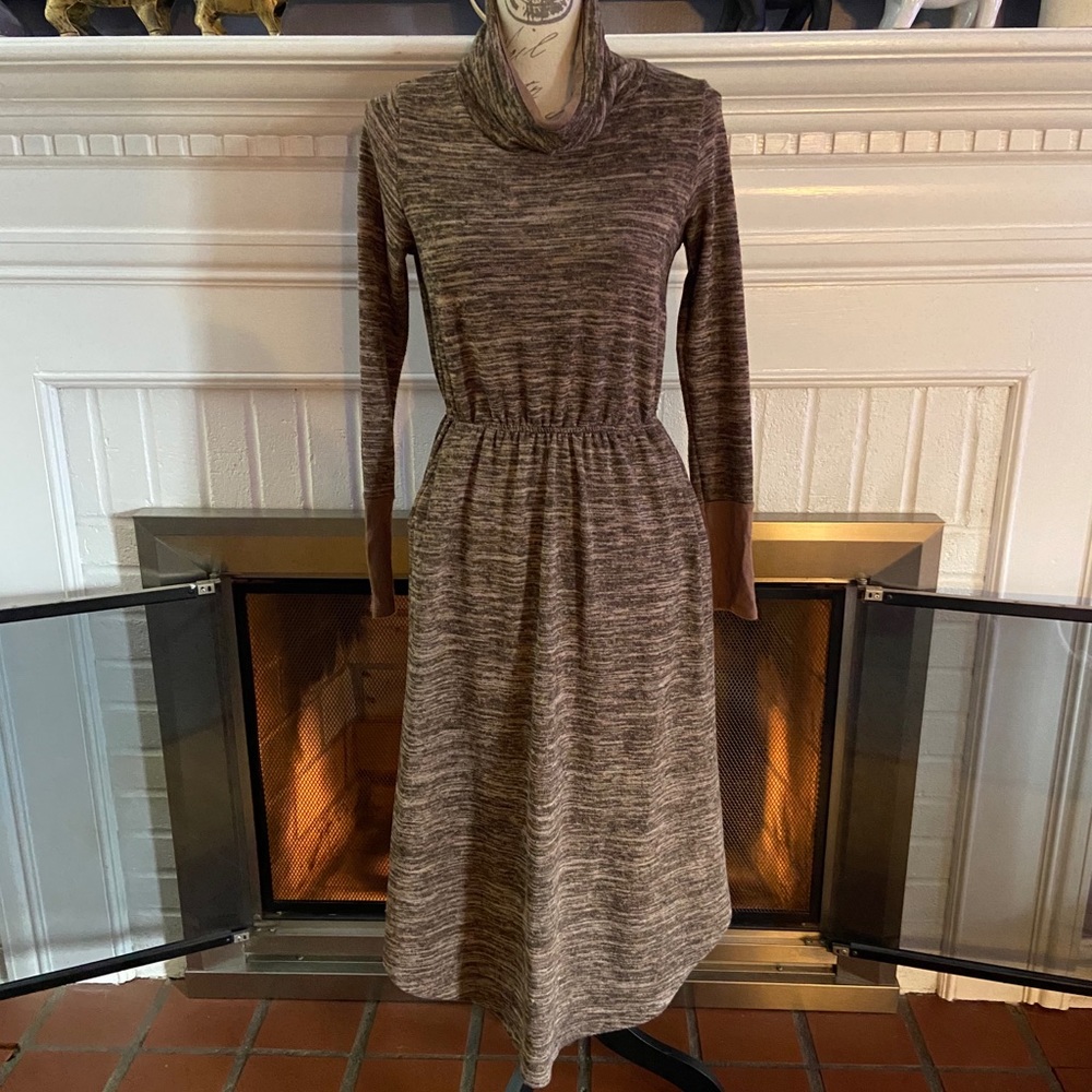 Reborn J cotton knit long sleeve midi dress